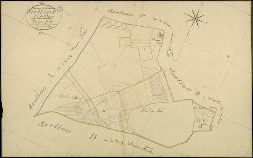 Autainville - 3 P 2/6/7 - - Autainville : plans du cadastre napoléonien. Section C2 dite de la chaise