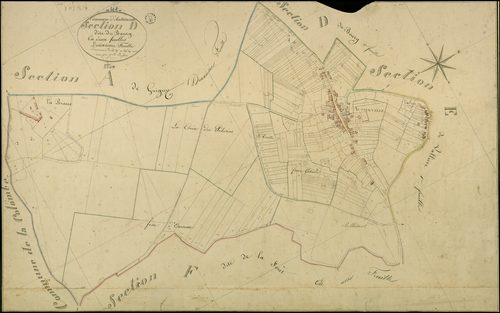 Autainville - 3 P 2/6/9 - - Autainville : plans du cadastre napoléonien. Section D2 dite du bourg