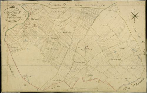Autainville - 3 P 2/6/10 - - Autainville : plans du cadastre napoléonien. Section E1 dite de vallière
