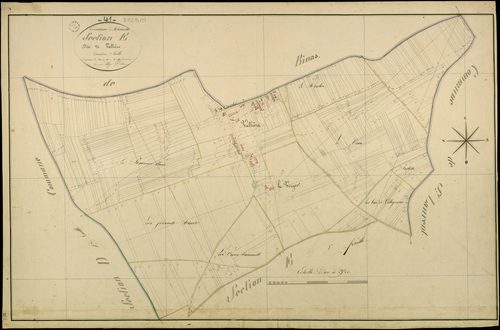 Autainville - 3 P 2/6/11 - - Autainville : plans du cadastre napoléonien. Section E2 dite de vallière