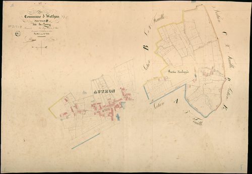 Authon - 3 P 2/7/21 - - Authon : plans du cadastre napoléonien. Section F dite du bourg