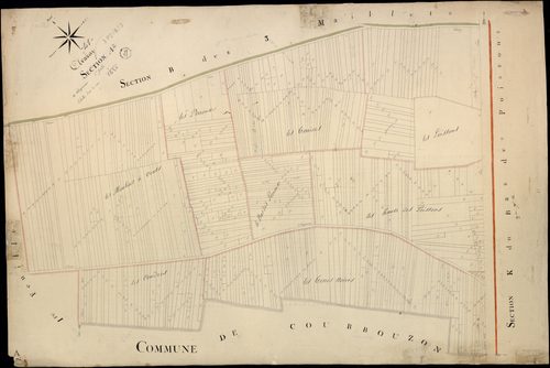 Avaray - 3 P 2/8/3 - - Avaray : plans du cadastre napoléonien. Section A2 dite de villegonceau