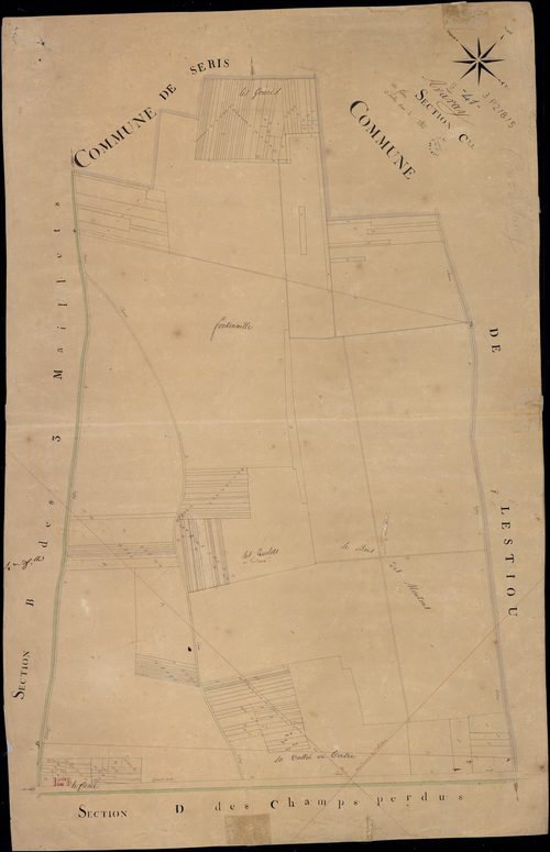 Avaray - 3 P 2/8/5 - - Avaray : plans du cadastre napoléonien. Section C dite du fresne