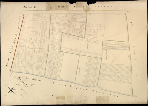 Avaray - 3 P 2/8/7 - - Avaray : plans du cadastre napoléonien. Section D2 dite des champs perdus