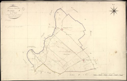 Averdon - 3 P 2/9/2 - - Averdon : plans du cadastre napoléonien. Section A1 dite de champouteau