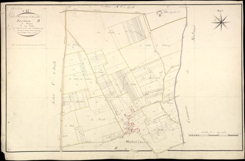 Averdon - 3 P 2/9/4 - - Averdon : plans du cadastre napoléonien. Section B1 dite de mezières