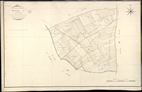 Averdon - 3 P 2/9/6 - - Averdon : plans du cadastre napoléonien. Section C1 dite du petit ormeau