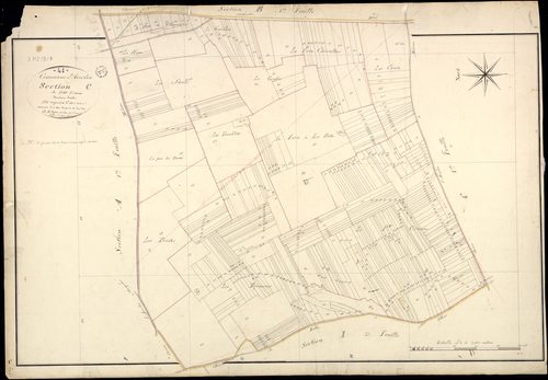 Averdon - 3 P 2/9/7 - - Averdon : plans du cadastre napoléonien. Section C2 dite du petit ormeau