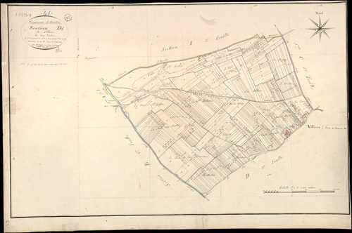 Averdon - 3 P 2/9/8 - - Averdon : plans du cadastre napoléonien. Section D1 dite de villiers
