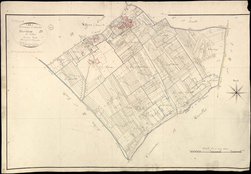 Averdon - 3 P 2/9/9 - - Averdon : plans du cadastre napoléonien. Section D2 dite de villiers