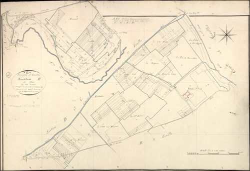 Averdon - 3 P 2/9/10 - - Averdon : plans du cadastre napoléonien. Section E1 dite de vitain