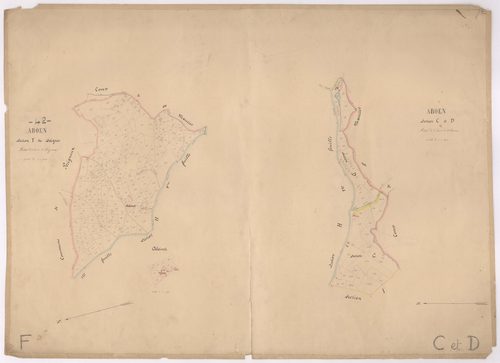 Aboën - 1682VT1_3 - Section C, D et F (Les Saignes) : plan levé à l'échelle 1:5000 et 1:2500. [1872]