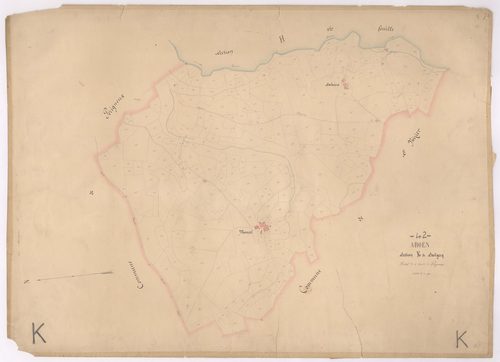 Aboën - 1682VT1_7 - Section K (Savignecq) : plan levé à l'échelle 1:2500. [1872]