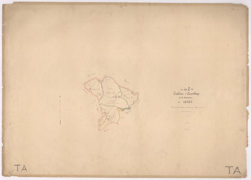 Aboën - 1682VT1_1 - Tableau d'assemblage : plan levé à l'échelle 1:10000. [1872]