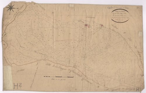 Aboën - 1682VT1_5 - Section H 2 (Aboin et Ecolèse) de Périgneux devient section H 2 d'Aboën en 1872 : plan levé par Granjon fils à l'échelle 1:2500. 1812