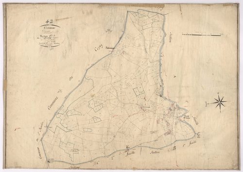 Ailleux - 1682VT1_9 - Section A 1 (Le Bourg) : plan levé par Augier à l'échelle 1:2500. [1826]
