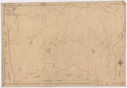 Ambierle - 1712VT1_12 - Section D 3 (Hauteville) : plan levé par Courveille à l'échelle 1:2500. [1828]