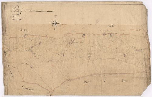 Ambierle - 1712VT1_11 - Section D 2 (Hauteville) : plan levé par Courveille à l'échelle 1:2500. [1828]