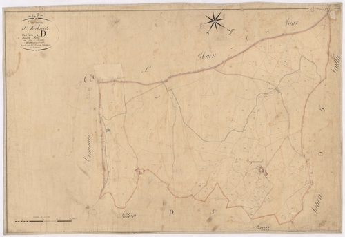 Ambierle - 1712VT1_13 - Section D 4 (Hauteville) : plan levé par Courveille à l'échelle 1:2500. [1828]