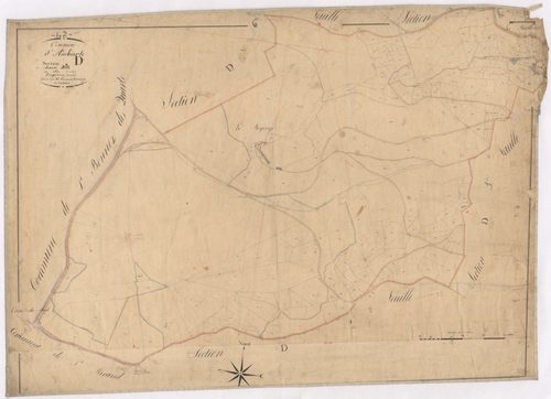 Ambierle - 1712VT1_14 - Section D 5 (Hauteville) : plan levé par Courveille à l'échelle 1:2500. [1828]