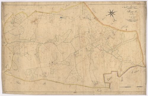 Amions - 1712VT1_21 - Section B 3 (Le Bourg) : plan levé par Courveille à l'échelle 1:2500. [1825]