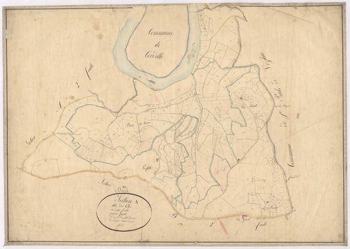 Amions - 1712VT12_2 - Section A 1 (Les Côtes) : plan levé par Fenouillet aîné à l'échelle 1:2500. 1825