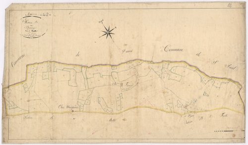 Amions - 1712VT1_22 - Section B 4 (Le Bourg) : plan levé par Victor Caillot à l'échelle 1:2500. [1825]