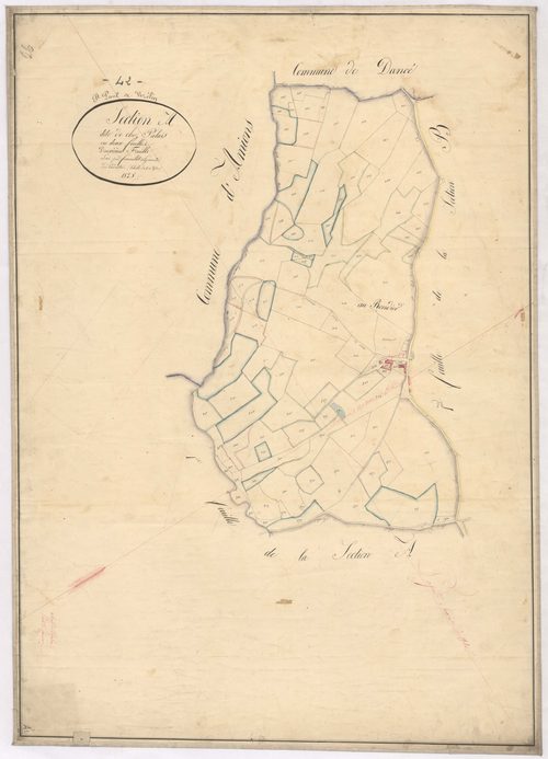Amions - 1712VT36_11 - Section A 2 (Chez Palais) : plan levé par Fenouillet aîné à l'échelle 1:2500. 1825