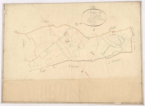 Amions - 1712VT12_6 - Section B 2 (Pierfitte) : plan levé par Fenouillet aîné à l'échelle 1:2500. 1824