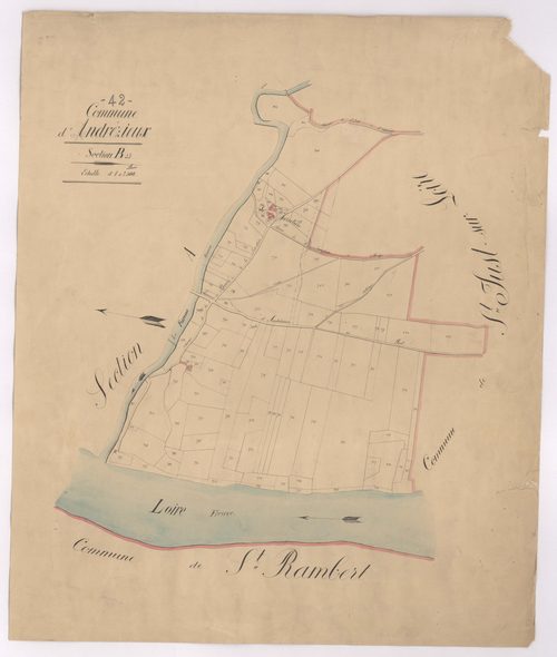 Andrézieux - 1682VT1_18 - Section B : plan levé à l'échelle 1:2500. [1830]