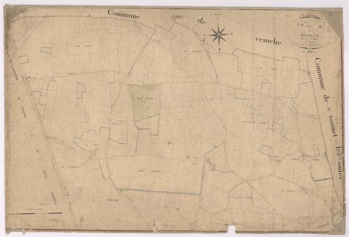 Andrézieux - 1682VT1_21 - Section A 2 (Millieux) : plan levé par Relave à l'échelle 1:2500. [1828]