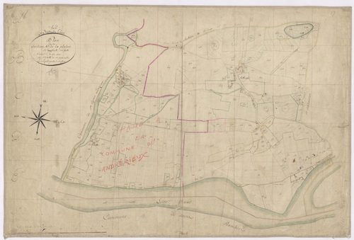 Andrézieux - 1682VT23_4 - Section A 2 (La Plaine) de Saint-Just dont une partie devient section B d'Andrézieux : plan levé par Serpolet à l'échelle 1:2500. 1812