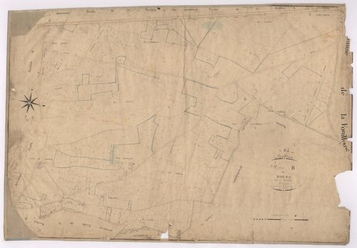 Andrézieux - 1682VT1_24 - Section B 3 (Le Bourg) : plan levé par Relave à l'échelle 1:2500. [1828]