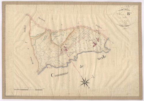 Apinac - 1682VT1_32 - Section B 3 (Le Vallon) : plan levé par Fenouillet à l'échelle 1:2500. [1824]