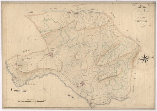 Apinac - 1682VT1_31 - Section B 2 (Le Vallon) : plan levé par Fenouillet à l'échelle 1:2500. [1824]