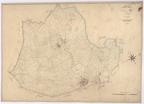Apinac - 1682VT1_33 - Section C 1 (Le Bourg) : plan levé par Fenouillet à l'échelle 1:2500. [1824]