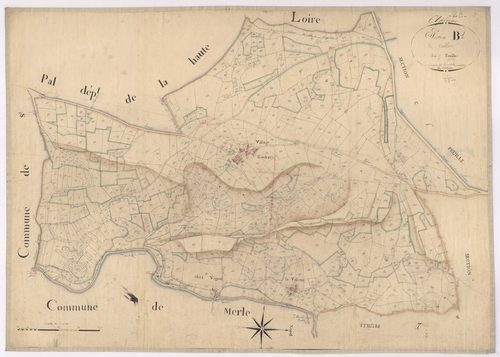 Apinac - 1682VT1_30 - Section B 1 (Le Vallon) : plan levé par Fenouillet à l'échelle 1:2500. [1824]