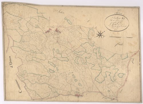 Apinac - 1682VT1_27 - Section A 2 (Pommier) : plan levé par Fenouillet à l'échelle 1:2500. 1824