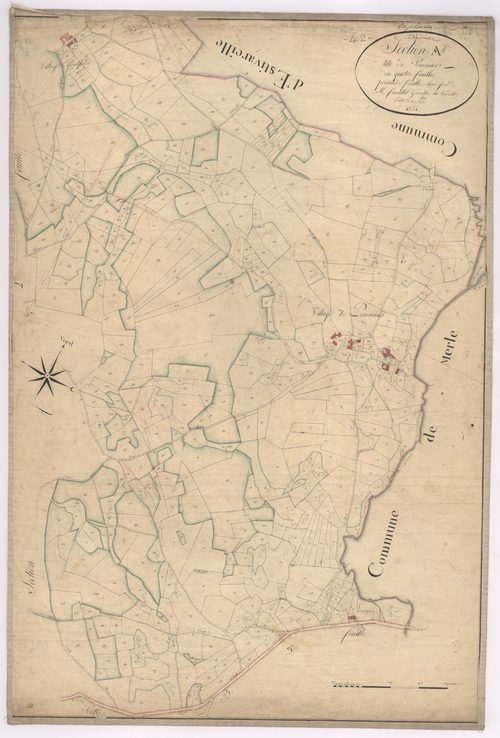 Apinac - 1682VT1_26 - Section A 1 (Pommier) : plan levé par Fenouillet à l'échelle 1:2500. 1824