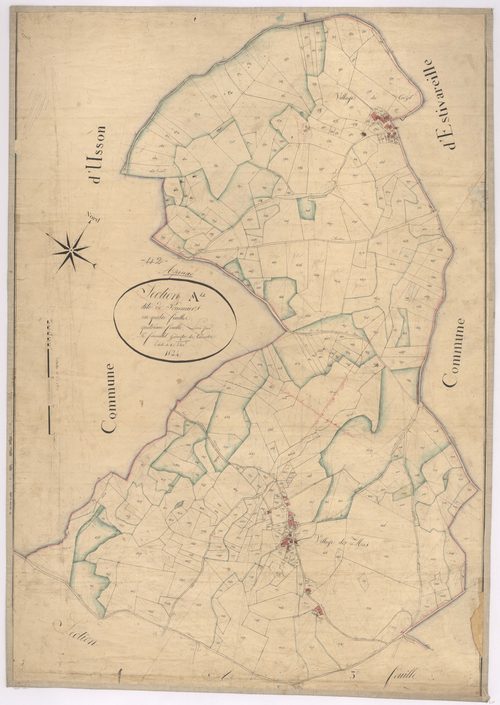 Apinac - 1682VT1_29 - Section A 4 (Pommier) : plan levé par Fenouillet à l'échelle 1:2500. 1824