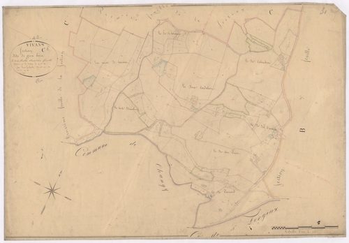 Arçon - 1712VT42_26 - Section C 2 (Les Gros Bois) : plan levé par Goubault à l'échelle 1:2500. 1831
