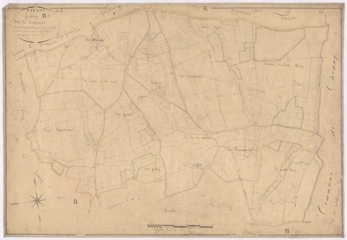 Arçon - 1712VT42_21 - Section B 1 (Tupinier) : plan levé par Goubault à l'échelle 1:2500. 1831