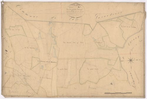 Arçon - 1712VT42_18 - Section A 2 (Les Grands Berrys) : plan levé par Goubault à l'échelle 1:2500. 1831