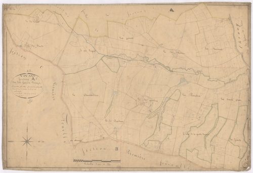 Arçon - 1712VT42_17 - Section A 1 (Les Grands Berrys) : plan levé par Goubault à l'échelle 1:2500. 1831