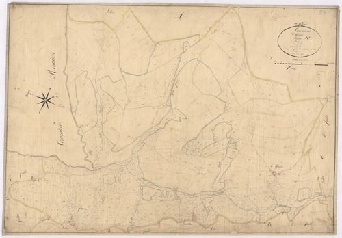 Arcon - 1712VT2_4 - Section A 4 (Le Bourg) : plan levé par Fenouillet aîné à l'échelle 1:2500. [1823-1834]