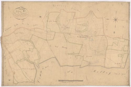 Arçon - 1712VT42_22 - Section B 2 (Tupinier) : plan levé par Goubault à l'échelle 1:2500. 1831