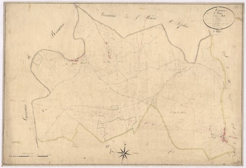 Arcon - 1712VT2_3 - Section A 3 (Le Bourg) : plan levé par Fenouillet aîné à l'échelle 1:2500. [1823-1834]