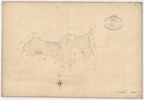 Arcon - 1712VT2_5 - Section A 5 (Le Bourg) : plan levé par Fenouillet aîné à l'échelle 1:2500. [1823-1834]
