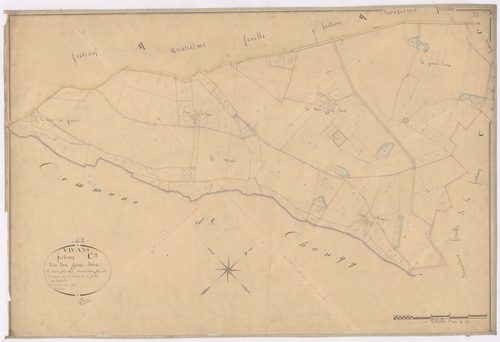 Arçon - 1712VT42_27 - Section C 3 (Les Gros Bois) : plan levé par Goubault à l'échelle 1:2500. 1831