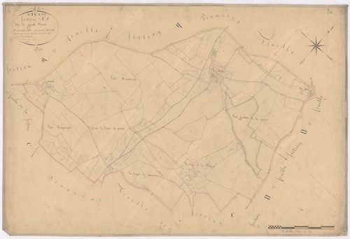 Arçon - 1712VT42_25 - Section C 1 (Les Gros Bois) : plan levé par Goubault à l'échelle 1:2500. 1831